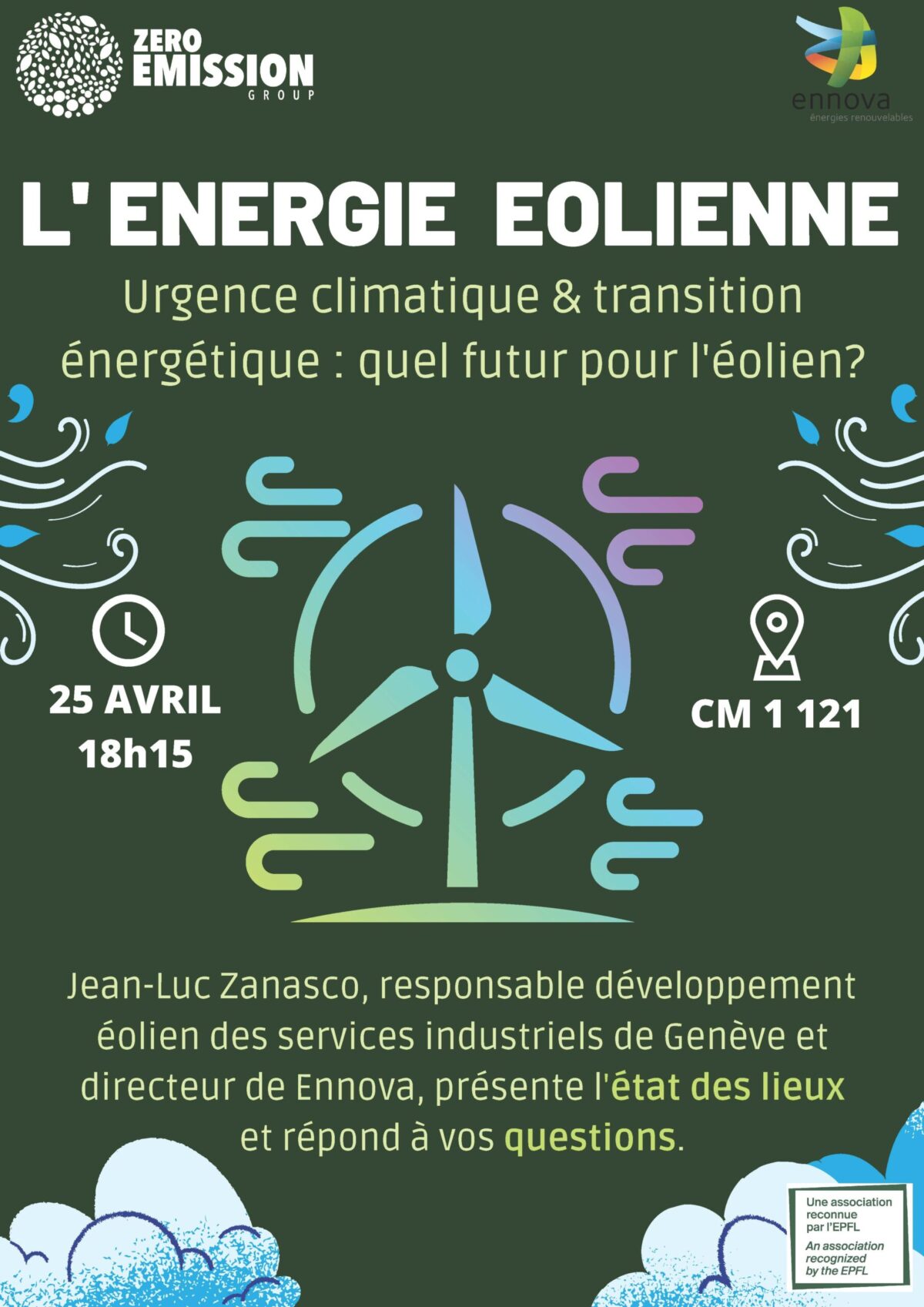 Conférence Quel Futur Pour éolien 25.04.23 18h15 EPFL CM 1 121